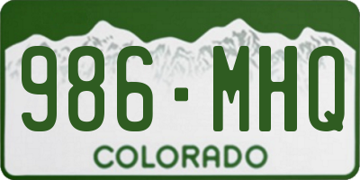 CO license plate 986MHQ