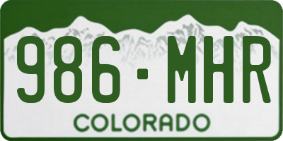 CO license plate 986MHR