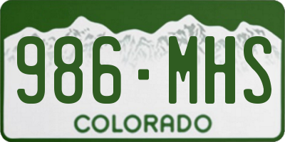 CO license plate 986MHS