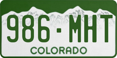 CO license plate 986MHT