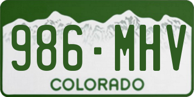 CO license plate 986MHV