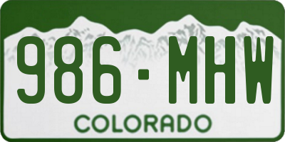 CO license plate 986MHW