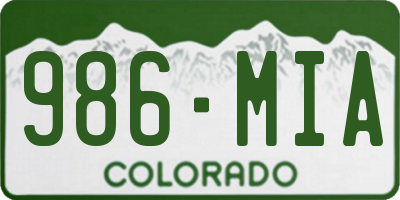 CO license plate 986MIA