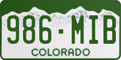 CO license plate 986MIB
