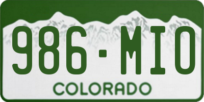 CO license plate 986MIO