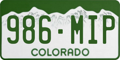 CO license plate 986MIP