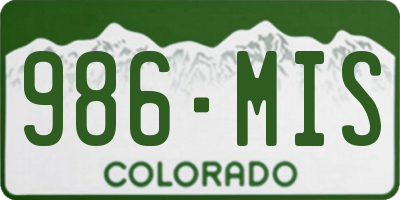 CO license plate 986MIS