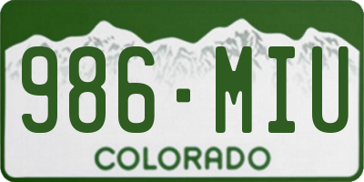 CO license plate 986MIU