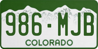 CO license plate 986MJB