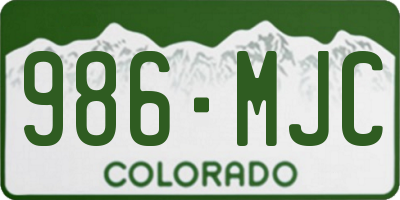 CO license plate 986MJC