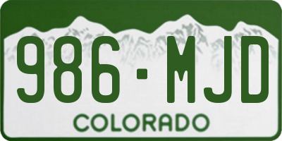 CO license plate 986MJD