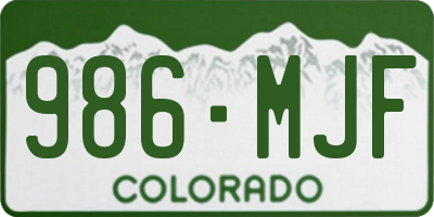 CO license plate 986MJF