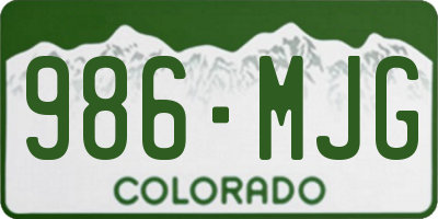 CO license plate 986MJG