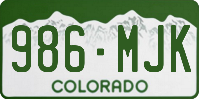 CO license plate 986MJK
