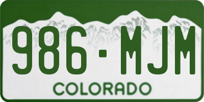 CO license plate 986MJM