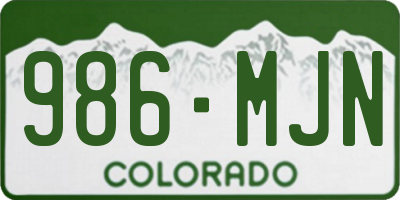 CO license plate 986MJN