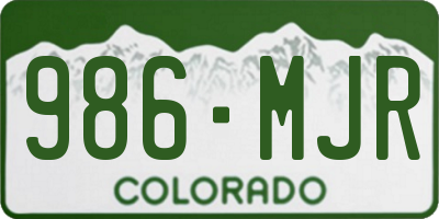 CO license plate 986MJR