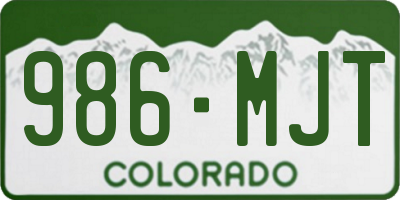 CO license plate 986MJT