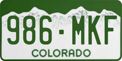 CO license plate 986MKF