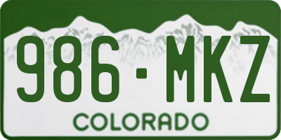 CO license plate 986MKZ