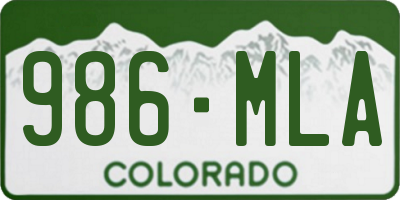 CO license plate 986MLA