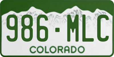 CO license plate 986MLC