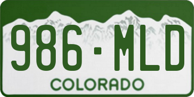 CO license plate 986MLD