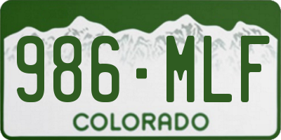 CO license plate 986MLF