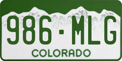 CO license plate 986MLG