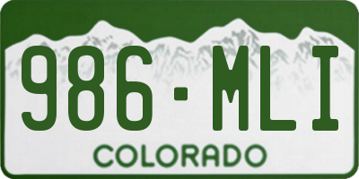 CO license plate 986MLI