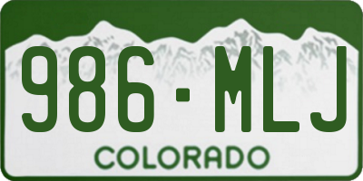 CO license plate 986MLJ