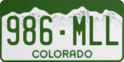 CO license plate 986MLL