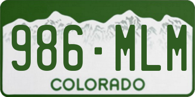 CO license plate 986MLM