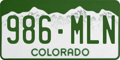 CO license plate 986MLN