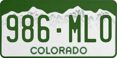 CO license plate 986MLO