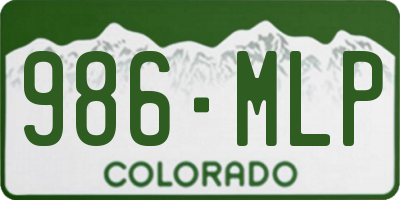 CO license plate 986MLP