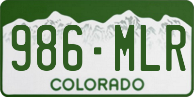 CO license plate 986MLR