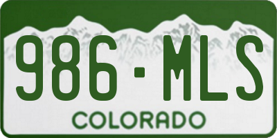 CO license plate 986MLS