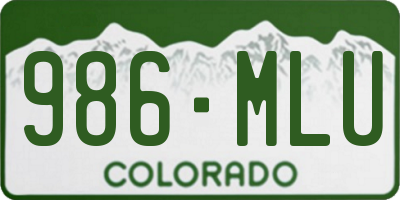 CO license plate 986MLU