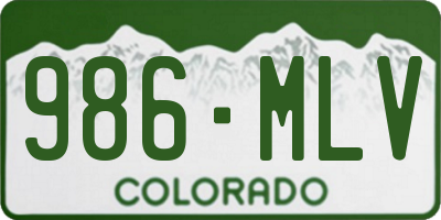 CO license plate 986MLV