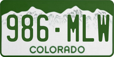 CO license plate 986MLW
