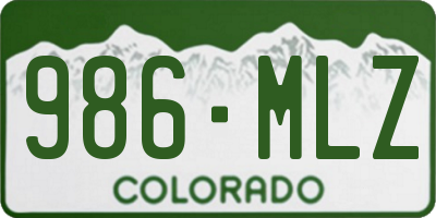 CO license plate 986MLZ