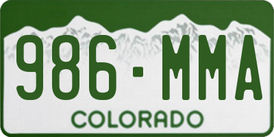 CO license plate 986MMA