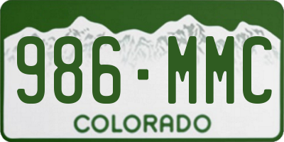 CO license plate 986MMC