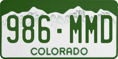 CO license plate 986MMD