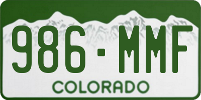 CO license plate 986MMF