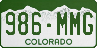 CO license plate 986MMG