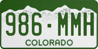 CO license plate 986MMH