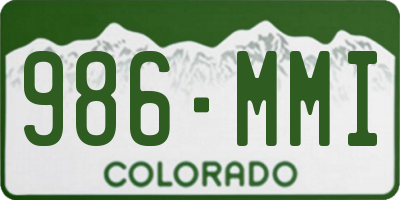 CO license plate 986MMI