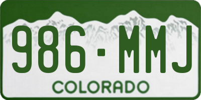 CO license plate 986MMJ